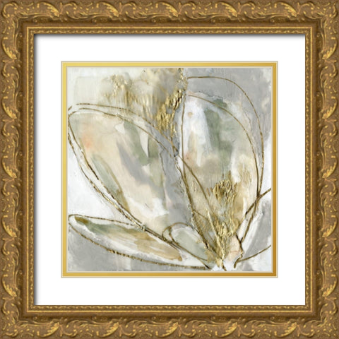 Blooming Gold II Gold Ornate Wood Framed Art Print with Double Matting by Goldberger, Jennifer