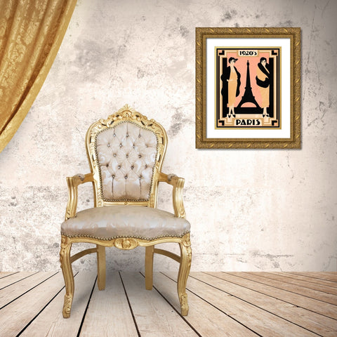 1920s Paris II Gold Ornate Wood Framed Art Print with Double Matting by Warren, Annie