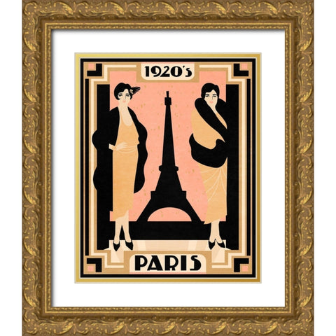 1920s Paris II Gold Ornate Wood Framed Art Print with Double Matting by Warren, Annie
