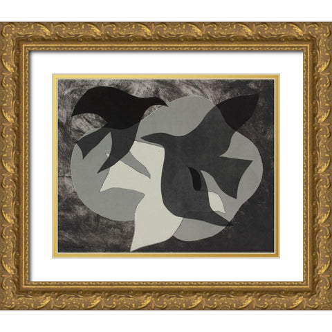 Dove Composition II Gold Ornate Wood Framed Art Print with Double Matting by Delamater, Rob