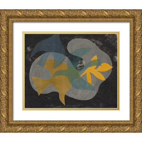 Dove Composition III Gold Ornate Wood Framed Art Print with Double Matting by Delamater, Rob