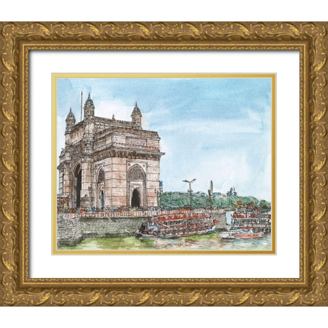 Dreaming of India I Gold Ornate Wood Framed Art Print with Double Matting by Wang, Melissa