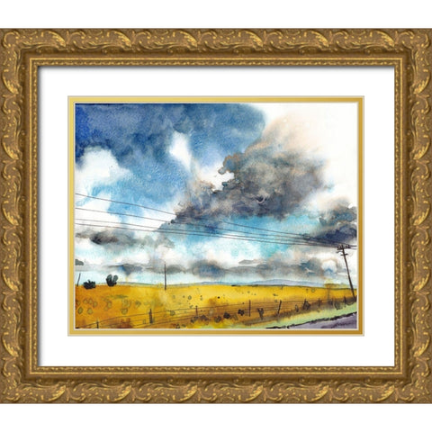 September Sky Studies III Gold Ornate Wood Framed Art Print with Double Matting by McCreery, Paul