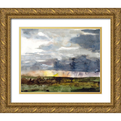 September Sky Studies IV Gold Ornate Wood Framed Art Print with Double Matting by McCreery, Paul