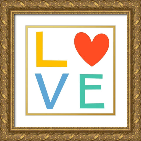 Simple Message I Gold Ornate Wood Framed Art Print with Double Matting by Barnes, Victoria