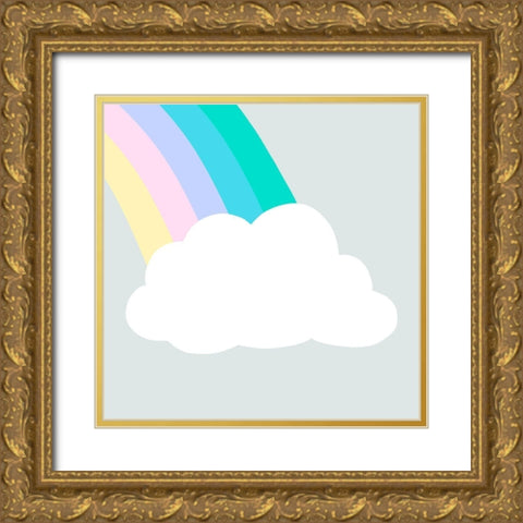 Rainbow Cloud I Gold Ornate Wood Framed Art Print with Double Matting by Barnes, Victoria