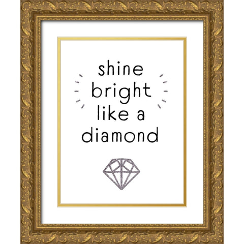 Shine Bright I Gold Ornate Wood Framed Art Print with Double Matting by Barnes, Victoria