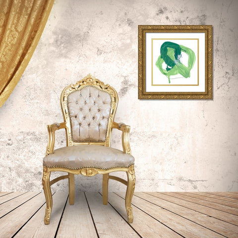 Jade Schematic I Gold Ornate Wood Framed Art Print with Double Matting by Vess, June Erica