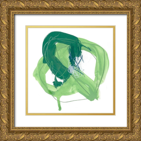Jade Schematic I Gold Ornate Wood Framed Art Print with Double Matting by Vess, June Erica