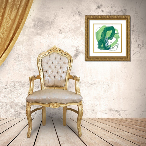 Jade Schematic IX Gold Ornate Wood Framed Art Print with Double Matting by Vess, June Erica