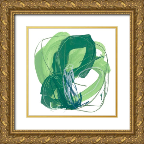 Jade Schematic IX Gold Ornate Wood Framed Art Print with Double Matting by Vess, June Erica