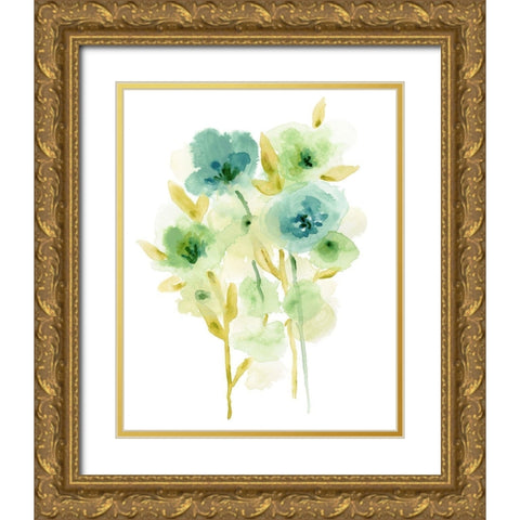 Meadow Bouquet I Gold Ornate Wood Framed Art Print with Double Matting by Vess, June Erica