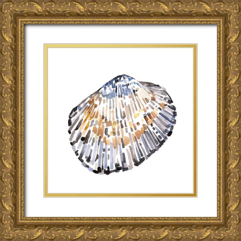 Simple Shells IV Gold Ornate Wood Framed Art Print with Double Matting by Caroline, Emma