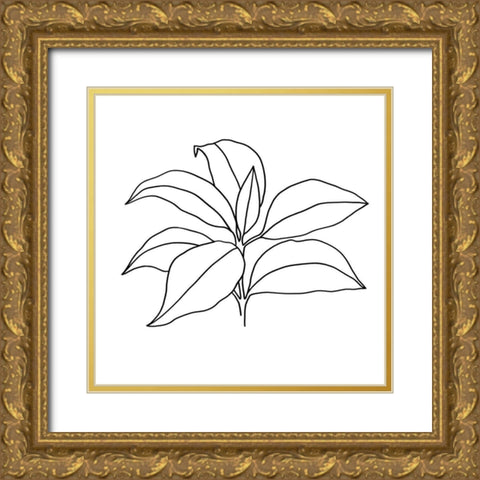 Foliage Contour III Gold Ornate Wood Framed Art Print with Double Matting by Warren, Annie