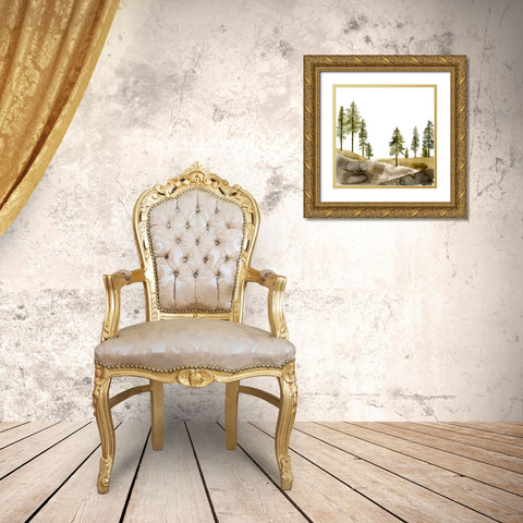 Pine Hill I Gold Ornate Wood Framed Art Print with Double Matting by Green, Jacob