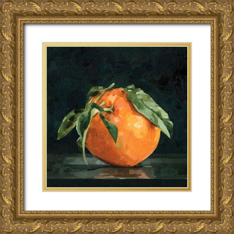 Dark Orange Still Life II Gold Ornate Wood Framed Art Print with Double Matting by Caroline, Emma
