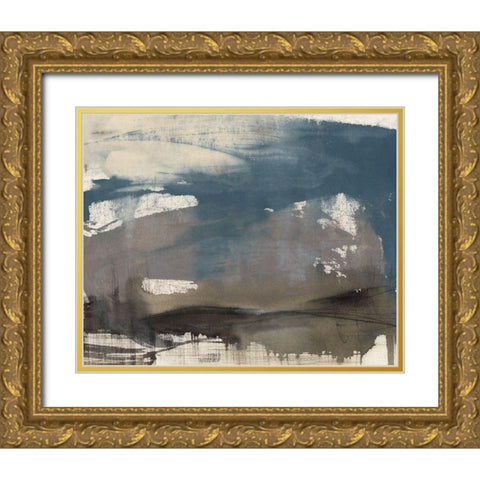 Kinetic Coastline II Gold Ornate Wood Framed Art Print with Double Matting by Goldberger, Jennifer
