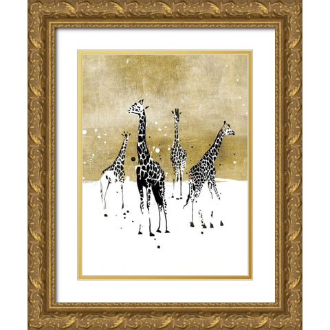 Spotted Giraffe I Gold Ornate Wood Framed Art Print with Double Matting by Warren, Annie