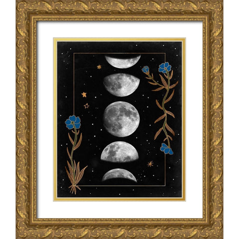 Night Moon II Gold Ornate Wood Framed Art Print with Double Matting by Wang, Melissa