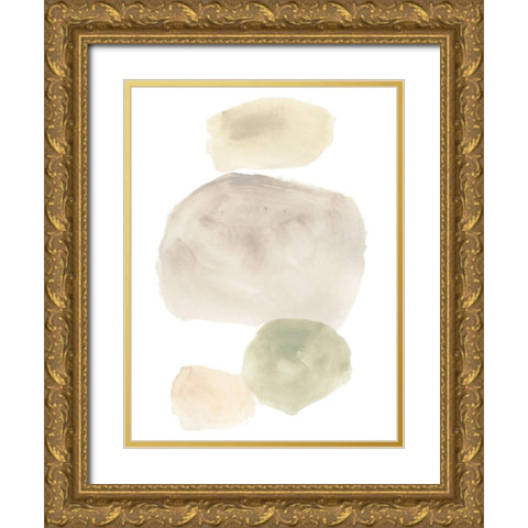 Stone Flow III Gold Ornate Wood Framed Art Print with Double Matting by Vess, June Erica