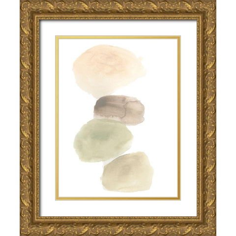 Stone Flow IV Gold Ornate Wood Framed Art Print with Double Matting by Vess, June Erica