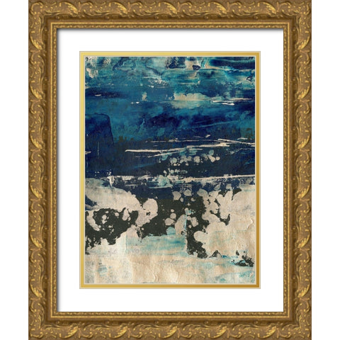 Silver Surf I Gold Ornate Wood Framed Art Print with Double Matting by Harper, Ethan