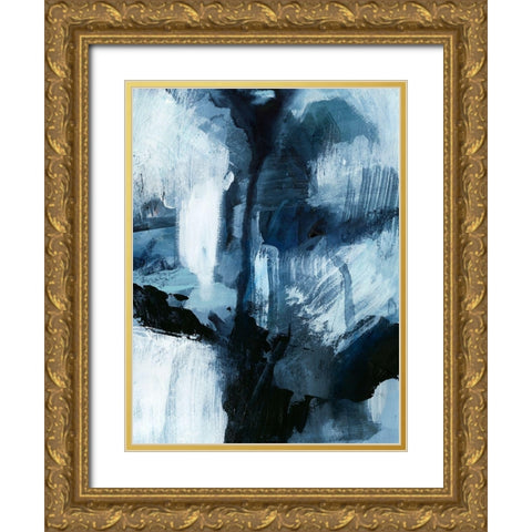 Composition in Blue IV Gold Ornate Wood Framed Art Print with Double Matting by Barnes, Victoria