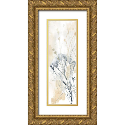 Wildflower Line Contour I Gold Ornate Wood Framed Art Print with Double Matting by Goldberger, Jennifer