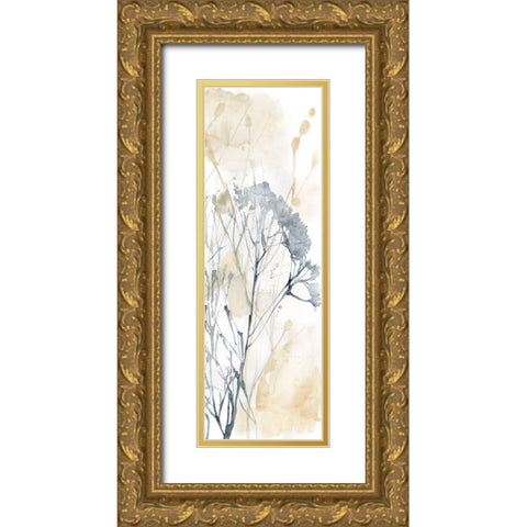 Wildflower Line Contour II Gold Ornate Wood Framed Art Print with Double Matting by Goldberger, Jennifer