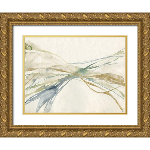 Watercolor Waves I Gold Ornate Wood Framed Art Print with Double Matting by Goldberger, Jennifer