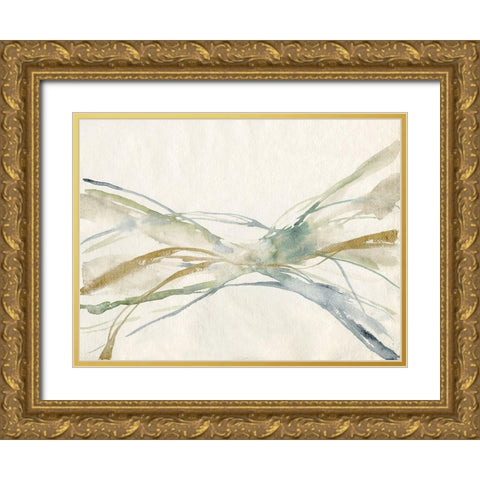 Watercolor Waves II Gold Ornate Wood Framed Art Print with Double Matting by Goldberger, Jennifer