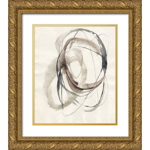 Spiral Hoops I Gold Ornate Wood Framed Art Print with Double Matting by Goldberger, Jennifer