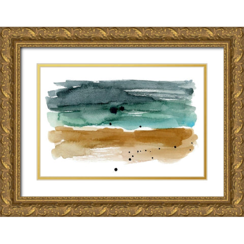 Shoreline Strokes I Gold Ornate Wood Framed Art Print with Double Matting by Warren, Annie