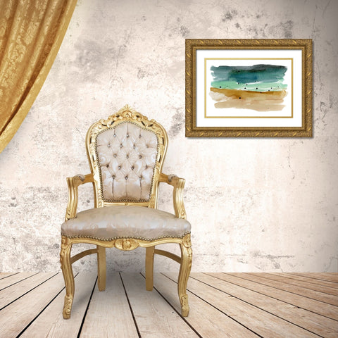 Shoreline Strokes II Gold Ornate Wood Framed Art Print with Double Matting by Warren, Annie