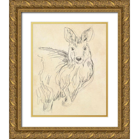 Outback Sketch III Gold Ornate Wood Framed Art Print with Double Matting by Vess, June Erica