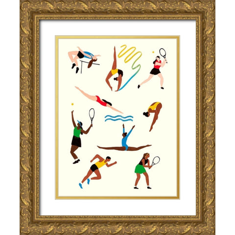 Olympians I Gold Ornate Wood Framed Art Print with Double Matting by Barnes, Victoria