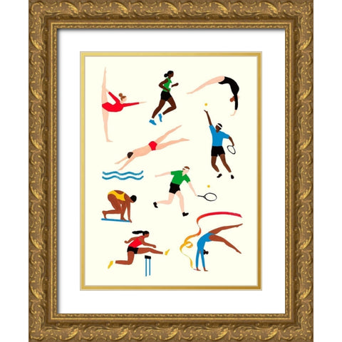 Olympians II Gold Ornate Wood Framed Art Print with Double Matting by Barnes, Victoria