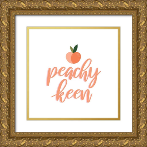 Peachy Keen I Gold Ornate Wood Framed Art Print with Double Matting by Popp, Grace