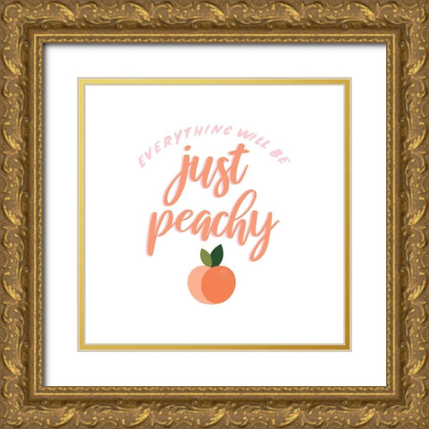 Peachy Keen II Gold Ornate Wood Framed Art Print with Double Matting by Popp, Grace
