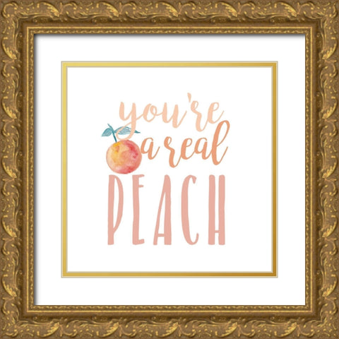 Peach Life II Gold Ornate Wood Framed Art Print with Double Matting by Studio W