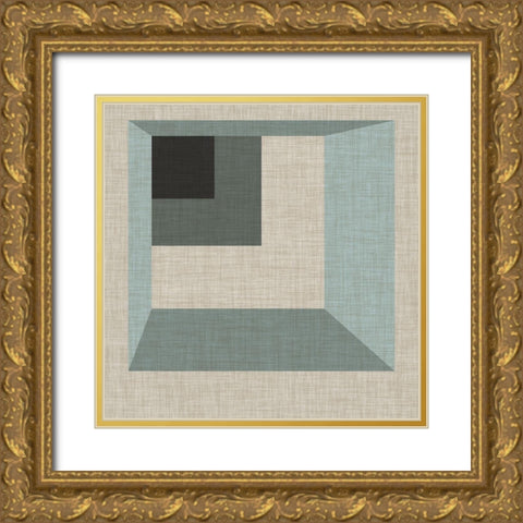 Custom Geometric Perspective I Gold Ornate Wood Framed Art Print with Double Matting by Vess, June Erica