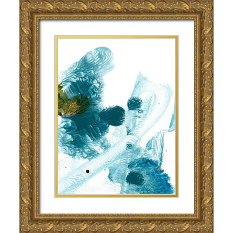 Stardust Abstract II Gold Ornate Wood Framed Art Print with Double Matting by Harper, Ethan