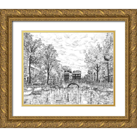 European Vacation in BandW II Gold Ornate Wood Framed Art Print with Double Matting by Wang, Melissa