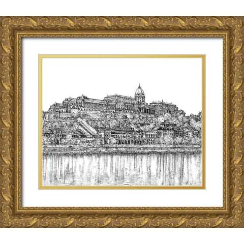 European Vacation in BandW III Gold Ornate Wood Framed Art Print with Double Matting by Wang, Melissa