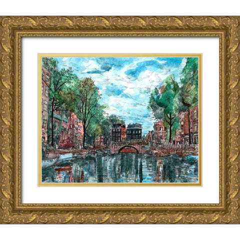 Trip to Europe II Gold Ornate Wood Framed Art Print with Double Matting by Wang, Melissa