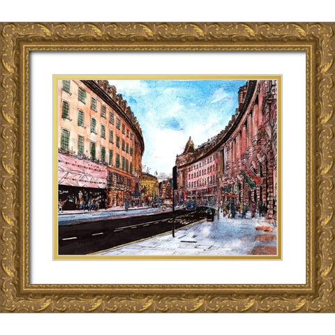 Trip to Europe IV Gold Ornate Wood Framed Art Print with Double Matting by Wang, Melissa