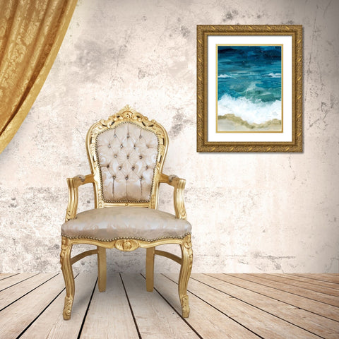 Shattered Waved I Gold Ornate Wood Framed Art Print with Double Matting by Popp, Grace