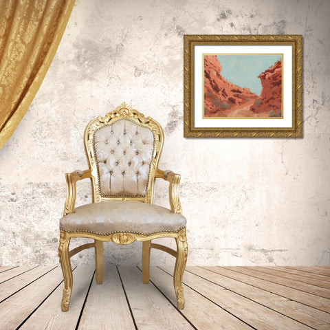Red Rocks View II Gold Ornate Wood Framed Art Print with Double Matting by Green, Jacob