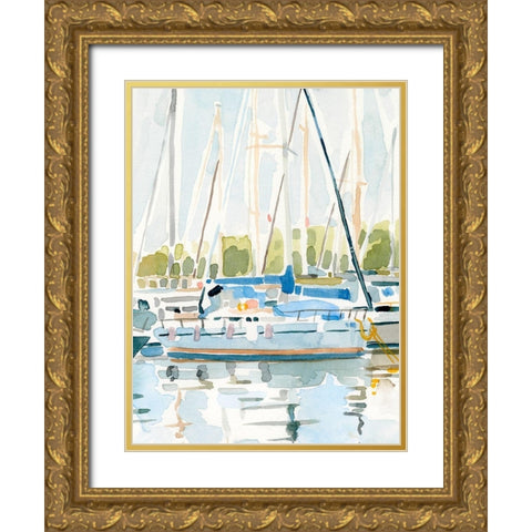By the Bay II Gold Ornate Wood Framed Art Print with Double Matting by Caroline, Emma