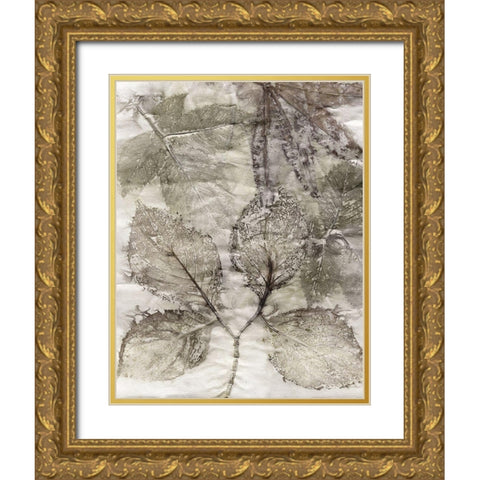 Multi Leaves II Gold Ornate Wood Framed Art Print with Double Matting by Phillips, Kathryn